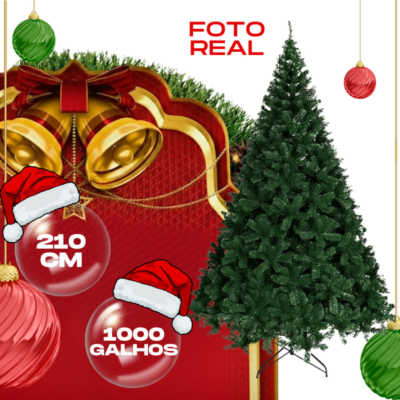 Kit Arvore De Natal Completa Enfeitada Luxo Kit Magia Do Natal Árvore Dos Sonhos De 2,10m 1000g E 200 Enfeites Para Decorar