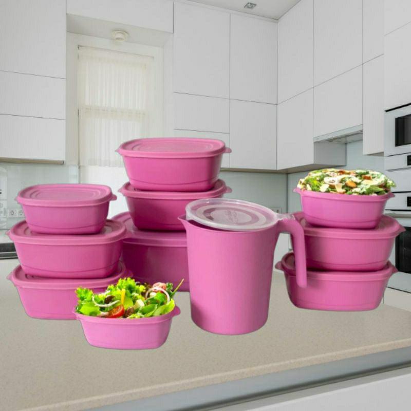 Kit Pote de Plástico e Jarra Vasilhas 11 Peças | Shopee Brasil